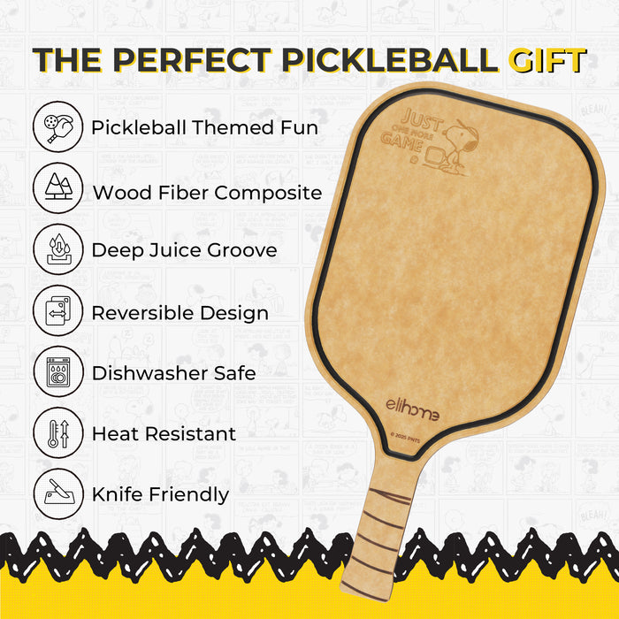 Elihome x Peanuts Pickleball Charcuterie Cutting Board -"Just One More Game"