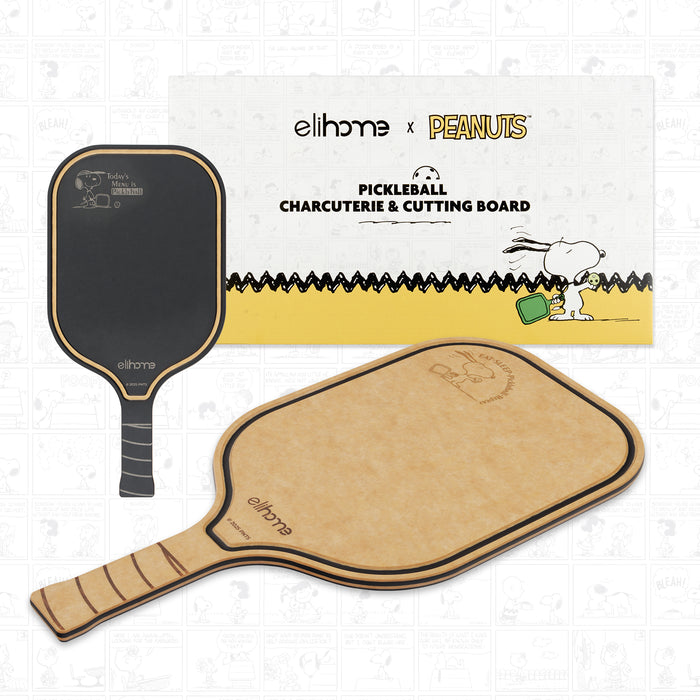 Elihome x Peanuts Pickleball Charcuterie Cutting Board -"Eat Sleep Pickleball Repeat"