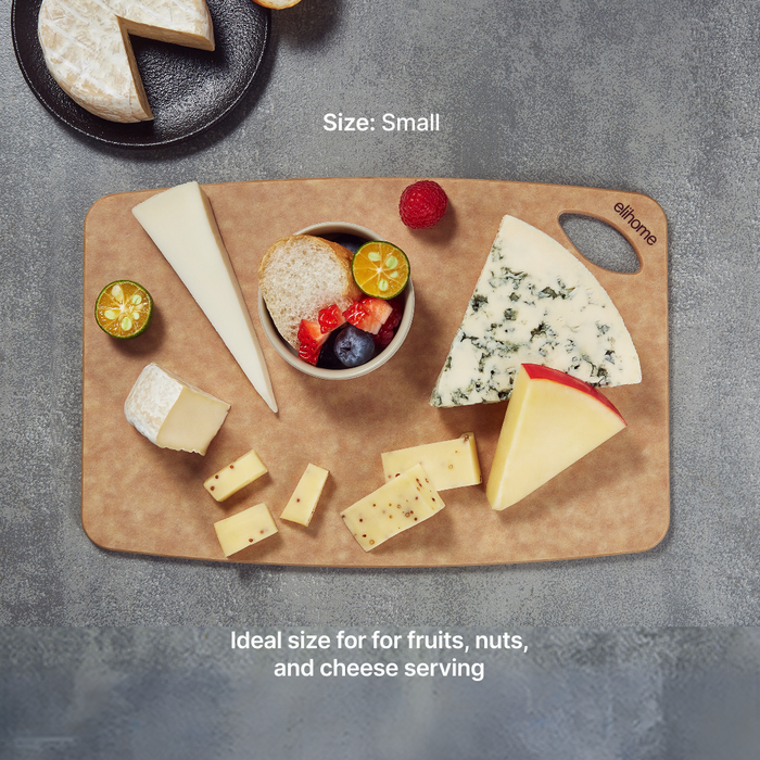 Elihome Classic Series 4 Piece Cutting Board Set (S+M+L+XL) - Small board in use on kitchen countertop