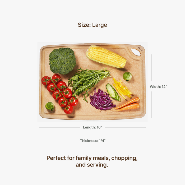 Elihome Classic Series Large Cutting Board dimensions - 12" x 16" x 1/4"
