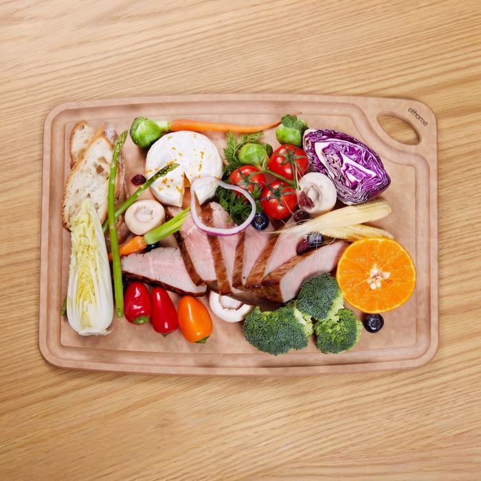 Elihome Classic Series Large Cutting Board in use on kitchen countertop