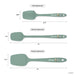 Measurement chart of blue spoonulas with dimensions and 'elthome' branding.