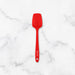 Elihome red silicone spoon spatula on marble background - heat-resistant, BPA-free, one-piece seamless design for easy cleaning