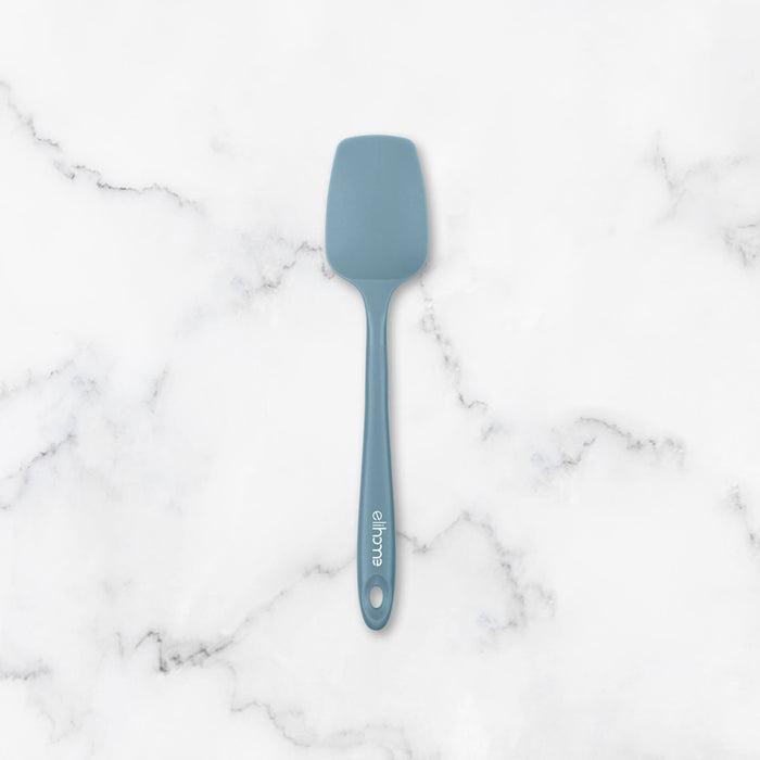 Elihome Tiffany Blue silicone spoon spatula on marble background - heat-resistant, BPA-free, one-piece seamless design for easy cleaning