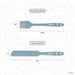 Measurement chart showing a blue mini basting brush and classic spreader with 'elihome' branding on a white background.