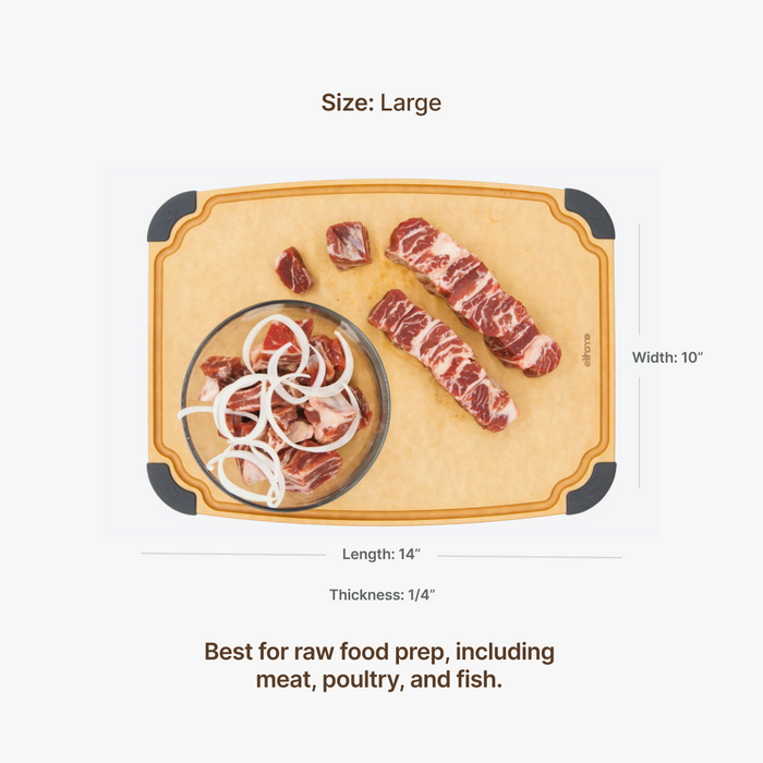 Elihome Essential Series Large Cutting Board dimensions - 14" x 10" x 1/4"