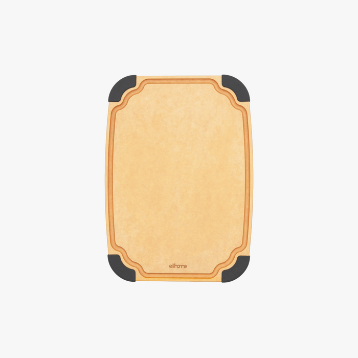 Elihome Essential Series Medium Cutting Board 12" x 8" - wood fiber cutting board with juice groove and non-slip feet