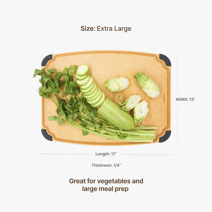 Elihome Essential Series X-Large Cutting Board dimensions - 17" x 13" x 1/4"