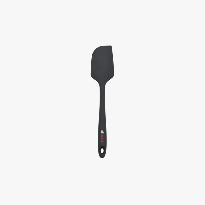 Elihome Classic Silicone Spatula in Black, 11 inches by 2.2 inches with seamless one piece design, reinforced steel core and ergonomic non-slip handle