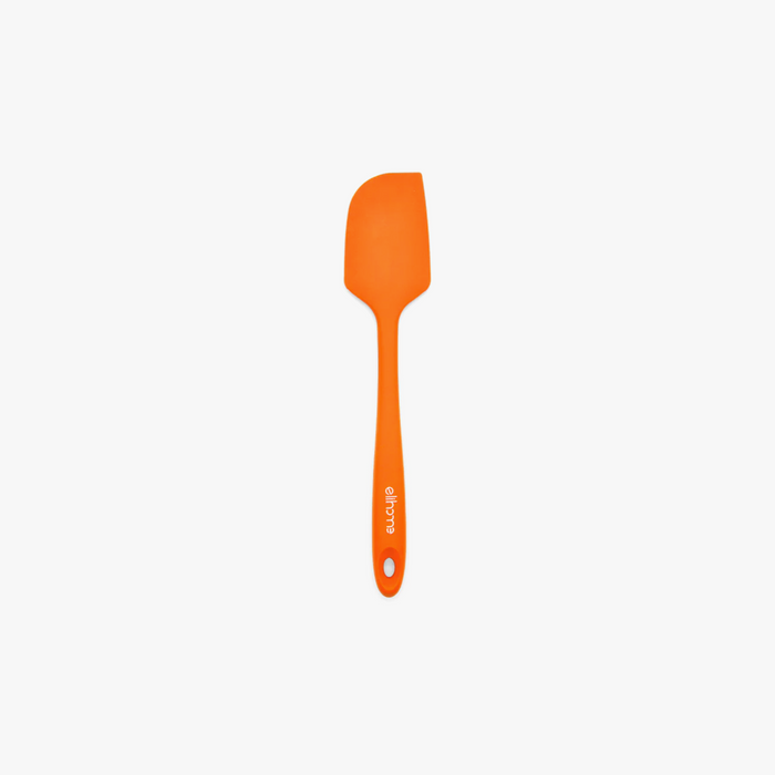 Elihome Classic Silicone Spatula in Orange, 11 inches by 2.2 inches with seamless one piece design, reinforced steel core and ergonomic non-slip handle