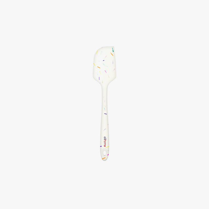 Elihome Classic Silicone Spatula in Sprinkles, 11 inches by 2.2 inches with seamless one piece design, reinforced steel core and ergonomic non-slip handle