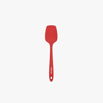 Elihome Classic Silicone Spoonula in Red, 11 inches by 2.4 inches with seamless one piece design, reinforced steel core and ergonomic non-slip handle