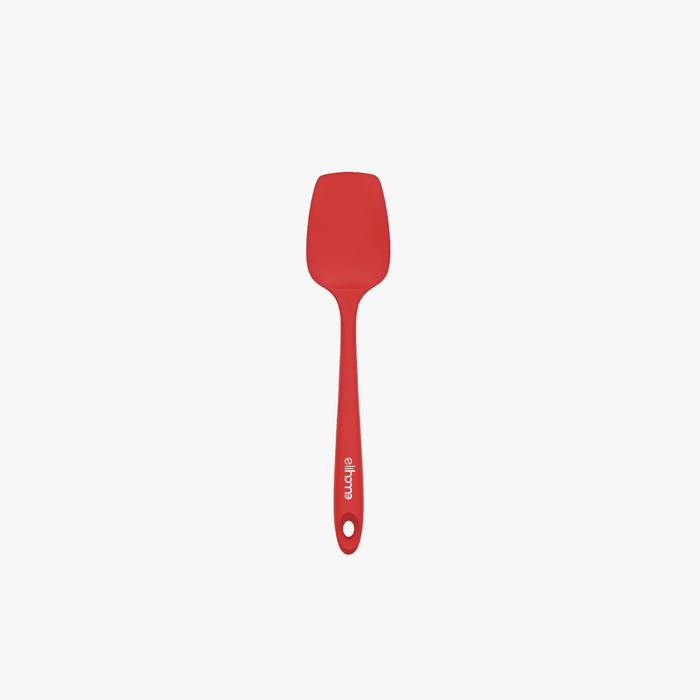Elihome Classic Silicone Spoonula in Red, 11 inches by 2.4 inches with seamless one piece design, reinforced steel core and ergonomic non-slip handle