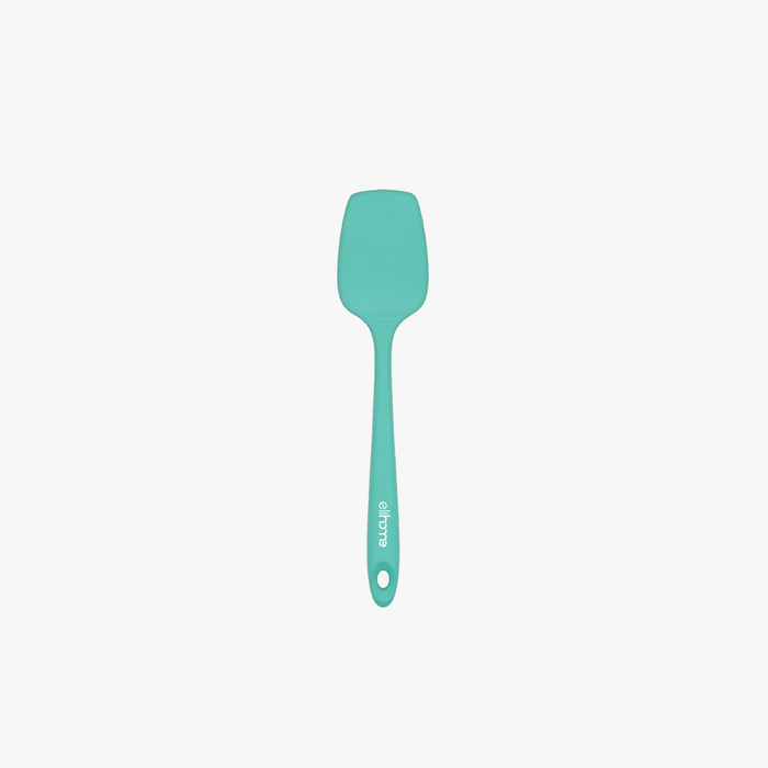 Elihome Classic Silicone Spoonula in Tiffany Blue, 11 inches by 2.4 inches with seamless one piece design, reinforced steel core and ergonomic non-slip handle