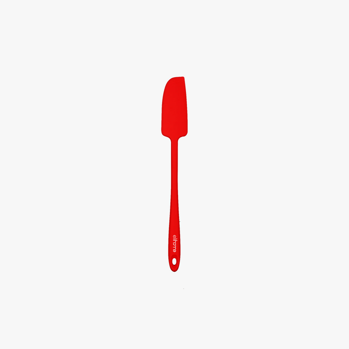 Elihome Skinny Slim Silicone Spatula in Red, 11 inches by 1.5 inches with seamless one piece design, reinforced steel core and ergonomic non-slip handle