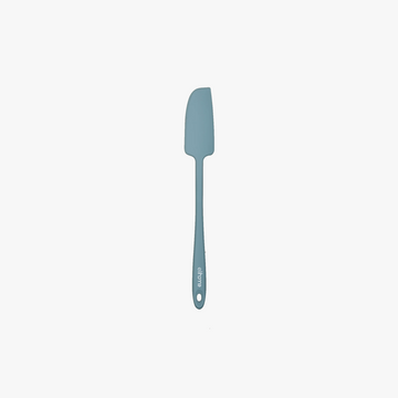 Elihome Skinny Slim Silicone Spatula in Teal Grey, 11 inches by 1.5 inches with seamless one piece design, reinforced steel core and ergonomic non-slip handle
