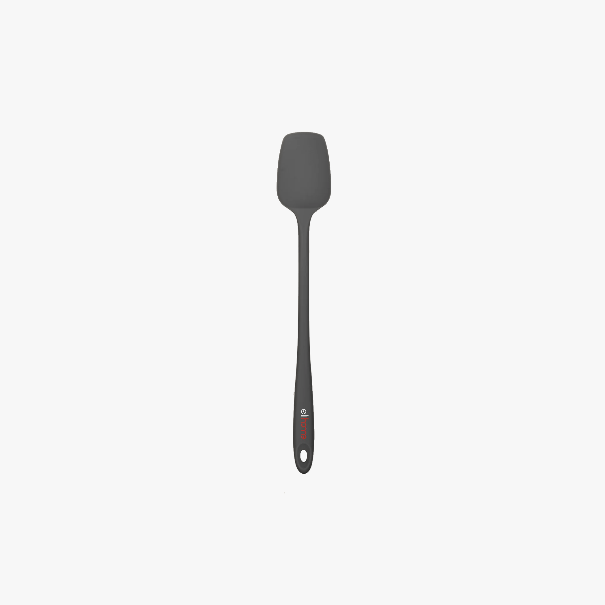 Elihome Skinny Slim Silicone Spoonula in Gray, 11 inches by 1.5 inches with seamless one piece design, reinforced steel core and ergonomic non-slip handle