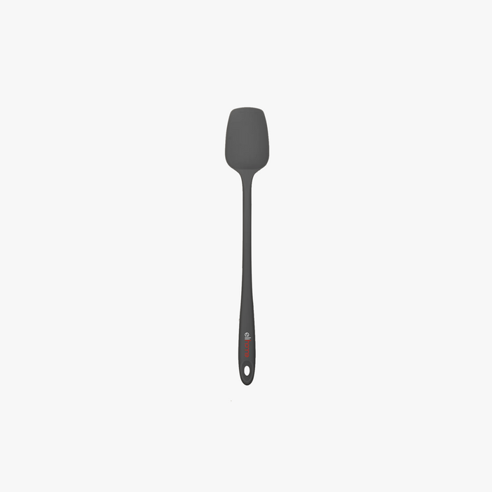 Elihome Skinny Slim Silicone Spoonula in Gray, 11 inches by 1.5 inches with seamless one piece design, reinforced steel core and ergonomic non-slip handle