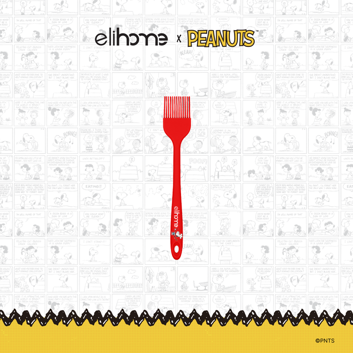 Elihome x Peanuts Silicone Basting Brush, 8.75 inches by 1.5 inches in Red with official Snoopy artwork on the handle
