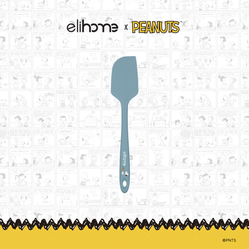 Elihome x Peanuts Classic Silicone Spatula, 11 inches by 2.2 inches in Teal Grey with official Snoopy artwork on the handle