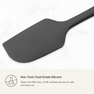 Close-up of an Elihome x Peanuts silicone spatula head, non-toxic food grade silicone made from BPA free LFGB certified material for safe everyday use