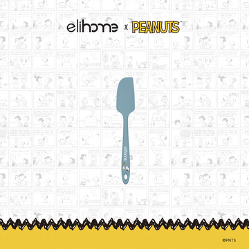 Elihome x Peanuts Mini Silicone Spatula, 8.7 inches by 1.5 inches in Teal Grey with official Snoopy artwork on the handle