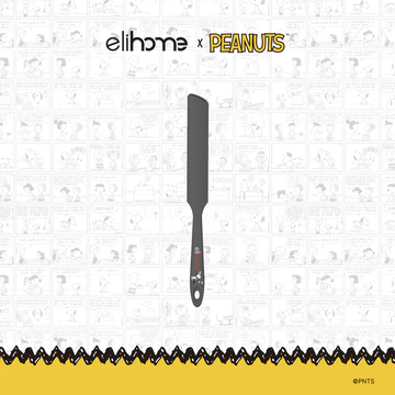 Elihome x Peanuts Silicone Spreader, 10 inches by 1.1 inches in Grey with official Snoopy artwork on the handle
