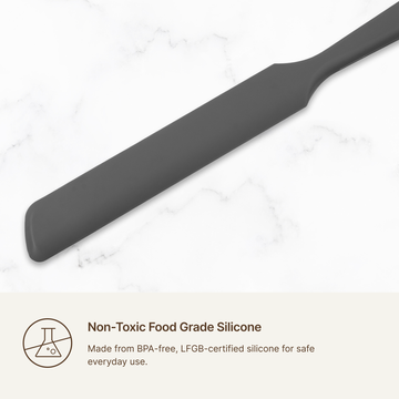 Close-up of the Elihome x Peanuts Silicone Spreader blade, non-toxic food grade silicone made from BPA free LFGB certified material for safe everyday use